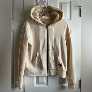 Aviator Nation Ivory Bolt Zip Up Hoodie XS